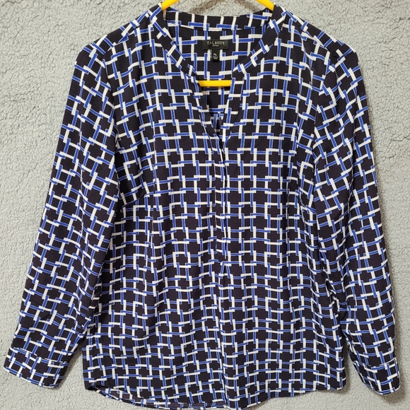 Talbots Petites Blue Shirt Medium - Picture 1 of 9